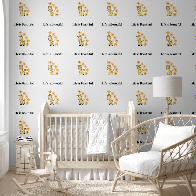 Papier peint Giraffe La vie est belle (Enfants)