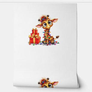 Papier Peint Giraffes de Noël Lumières Noël Giraffe de Noël