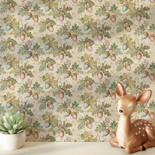 Papier Peint Glands de chêne et feuilles de chêne colorés