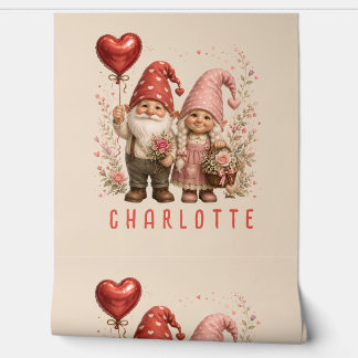 Papier Peint Gnomes de la Saint-Valentin personnalisés avec des