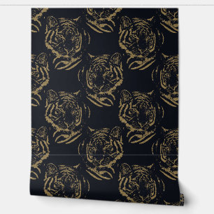 Papier Peint Gold Tiger noir Design