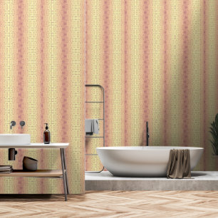 Papier Peint Golden Brick Wall – Symmetrical Architectural Patt