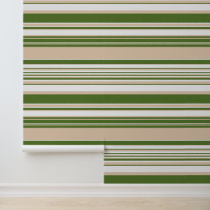 Papier Peint Grandes complexes - Blanc, Sable et Vert Palme