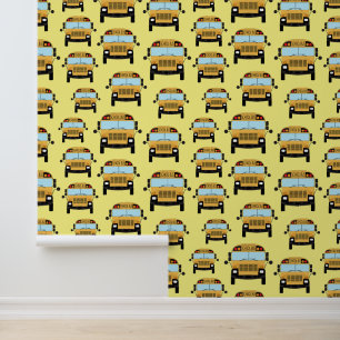 Papier Peint Graphique de bus de l'école jaune