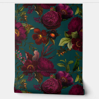 Papier Peint Gras Gothique Nuit Moody Florals Fond d'écran