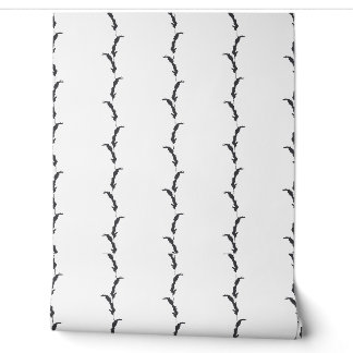 Papier Peint Grass de blé noir et blanc rayé