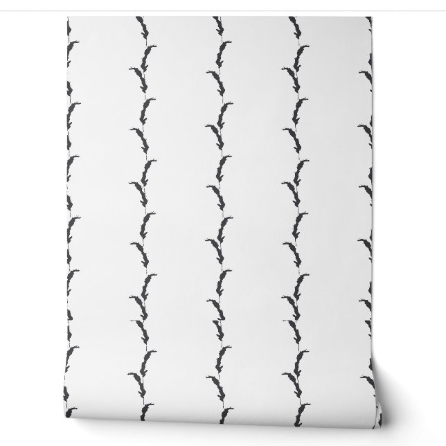 Papier Peint Grass de blé noir et blanc rayé (Déroulement)