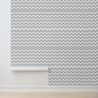 Papier Peint Gray and white Chevron Pattern 