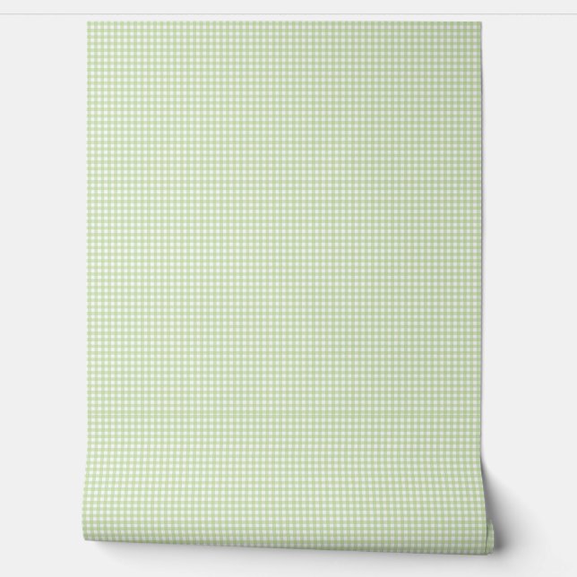 Papier Peint Green Gingham Wall Pattern (Déroulement)