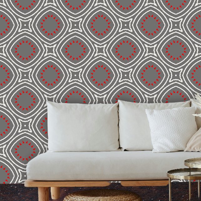Papier Peint Gris géométrique contemporain blanc (Créateur téléchargé)