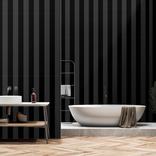 Papier Peint Gris Noir Et Charbon Ultra Large 4 Pouces (Salle de bain)