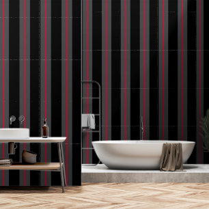 Papier Peint Gris Noir Rouge Ultra Large Bande À Awning De Six
