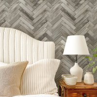 Gris Rustique Chevron en Épi de Blé