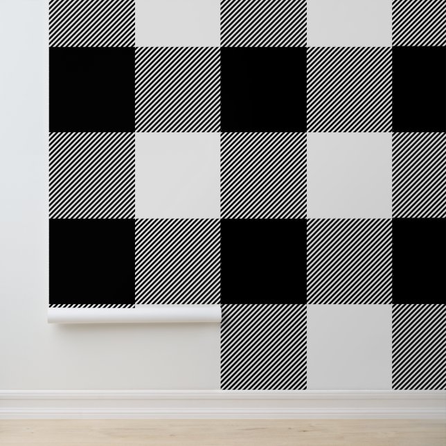 Papier Peint Gros buffle noir et blanc plaqué (Application)