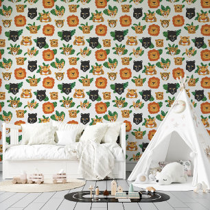 Papier Peint Gros Chats Lions Tigers Panther Motif Nursery