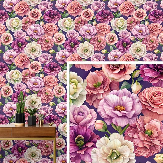 Papier Peint Gros Gras & Belle Crème Orange Rose Mauve (Créateur téléchargé)
