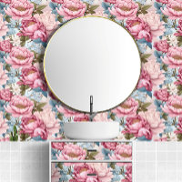 Gros Gras Peonies rose Motif coloré