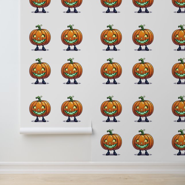 Papier Peint Halloween Citrouille brillant mignon Jack-O’-Lante (Application)