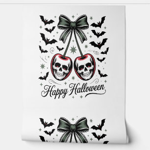 Papier Peint Halloween crâne gothique cerise