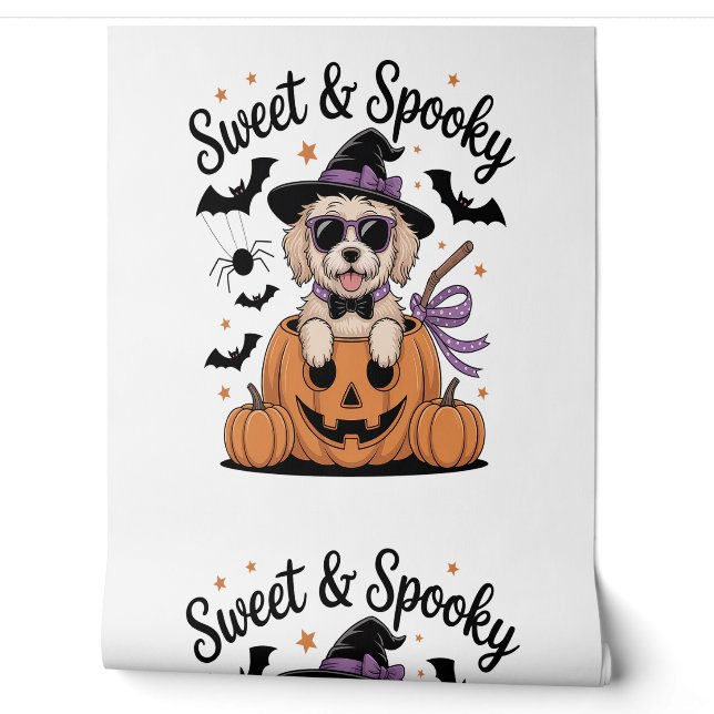 Papier Peint Halloween de chien doux et Éffrayant (Déroulement)