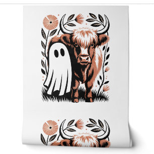 Papier Peint Halloween rustique du fantôme de vache des Highlan