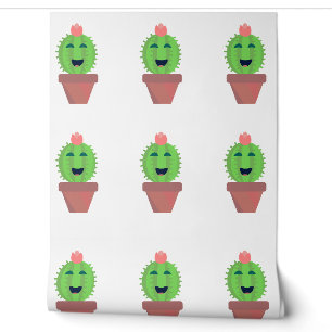 Papier Peint Happy Cactus Fun Caractère Succulent