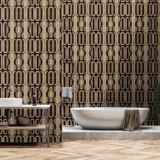 Papier peint Heritage Chain Stripe n° 3 (noir + sa