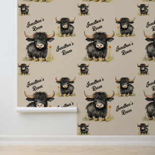 Papier Peint Highland Cow mignonne Genre Neutre