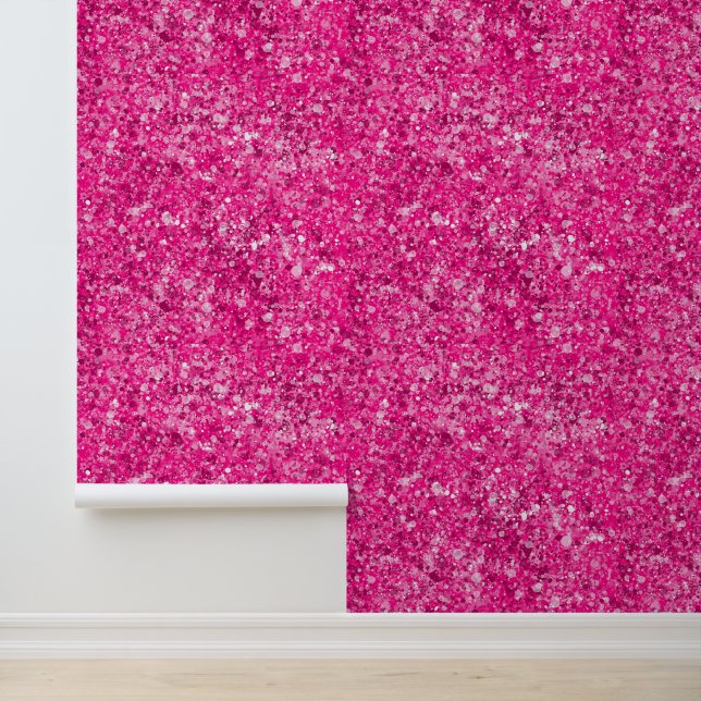 Papier Peint Hot rose blanc Texture Étincelle Filles Motifs  (Application)
