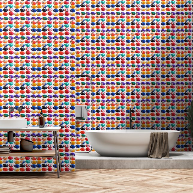 Papier Peint Huit Boules Colorées Traditionnelles, (Salle de bain)
