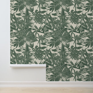 Papier Peint Illustration de la ligne tropicale exotique.