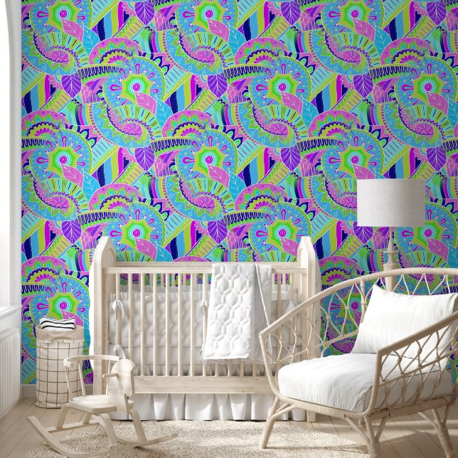 Papier Peint Imaginaire Paisley Ornements Motif sans soudure 1 (Enfants)