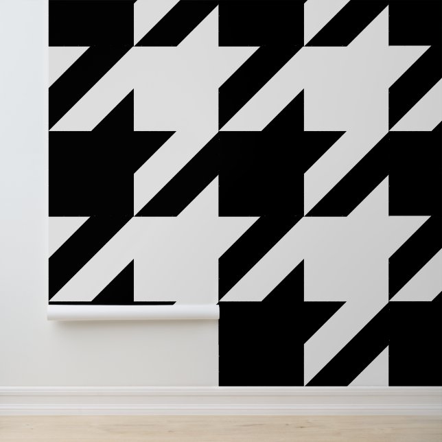 Papier Peint Immense Houndstooth noir et blanc (Application)