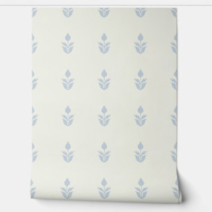 Papier Peint Impression de bloc simple Floral Heritage bleu bla