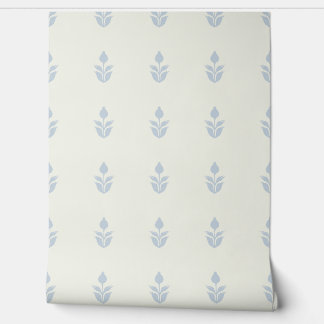 Papier Peint Impression Florale Simple en Bloc sur Fond Blanc C