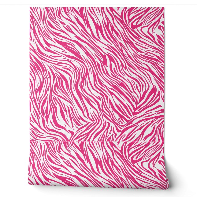 Papier Peint Impression moderne rose Zèbre (Déroulement)