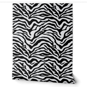 Papier Peint Impression Zèbre noir et blanc