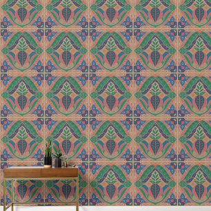 Papier Peint Inspiré du Maroc Vert Pourpre