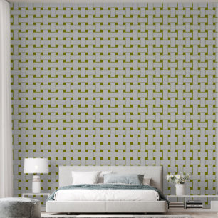 Papier Peint Interlace Motif vert et gris clair