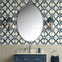 Interlace océanique - Marine, Beige - Inspirée du