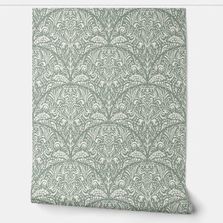 Papier Peint Intricate Floral Scallop Arts and Crafts Style