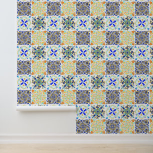 Papier Peint Italien Majolica Style Motif de carreaux