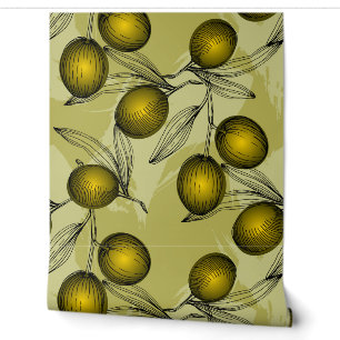 Papier Peint Jardin botanique des olives vertes mignonnes Motif