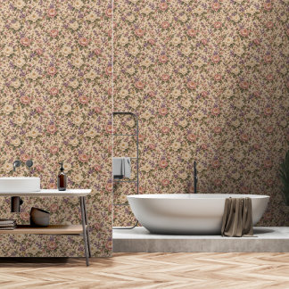 Papier Peint Jardin de roses botaniques vintage et motif papill