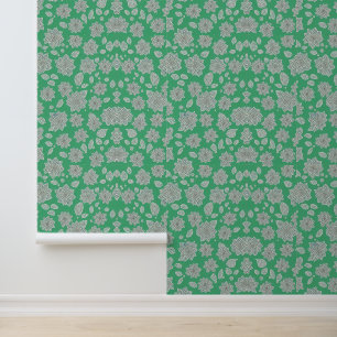 Papier Peint Jardin d'Emeraude : Modèle floral blanc blanc