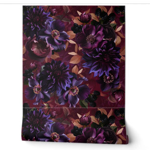 Papier Peint Jardin nocturne Vintage Maximaliste de Bourgogne