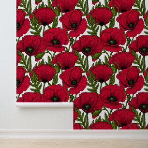 Papier Peint Jardin Red Poppy 2