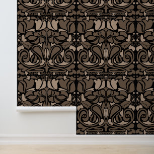 Papier Peint Jardin Vintage Art Nouveau sombre et mystérieux 