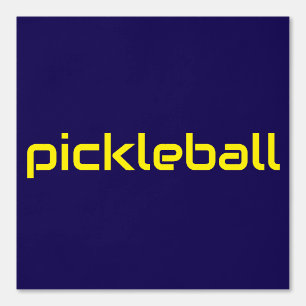 Papier Peint Jaune clair moderne PICKLEBALL Texte sur bleu mari