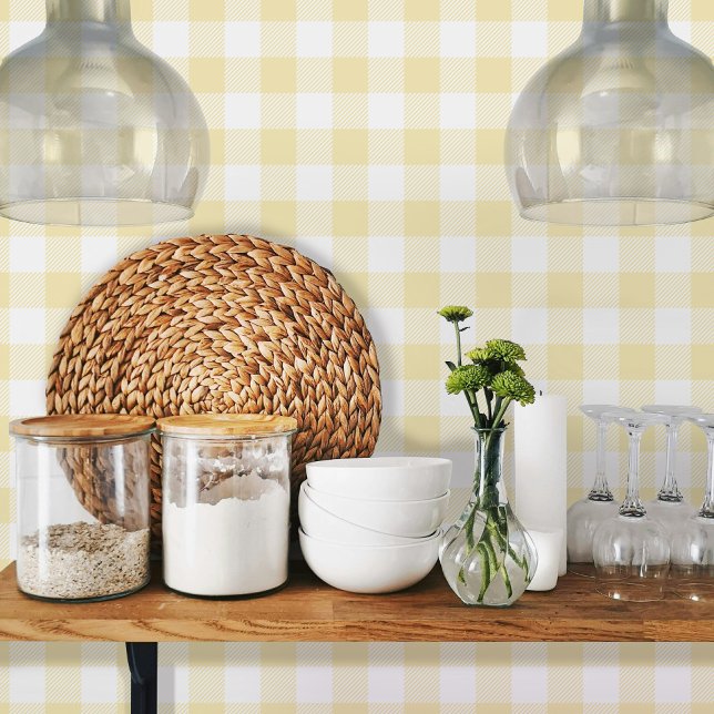 Papier Peint Jaune mellow Vichy En vichy Motif (Créateur téléchargé)